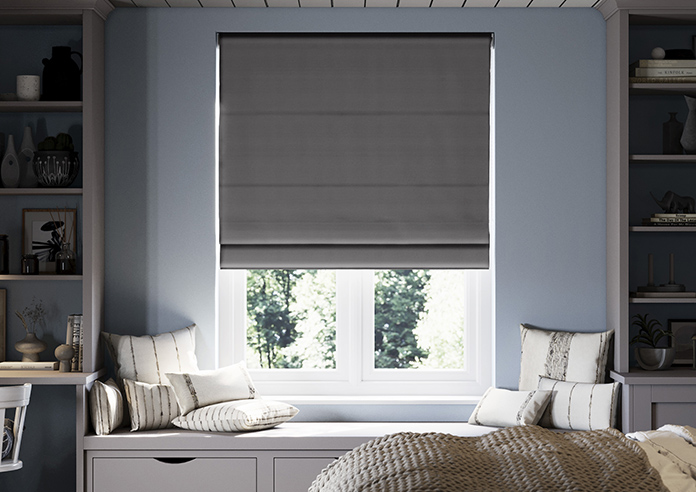 Shima Faux Silk, Slate - Twist&Fit Roman Blind - Image 3